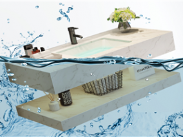 lacquar finish bathroom cabinet  