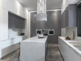 White lacquer kitchen cabinet-PR-BK010