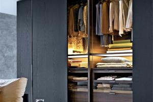 High strength bedroom wardrobe closet sliding style frosted closet-PR-BK054