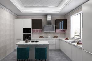 Handlesless Design modern melamine kitchen cabinet-PR-BK066