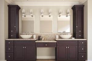 double sink modern vanity bathroom-AN093