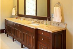 Matt black color wooden bathroom vanities with led make up mirror-PR-BK115