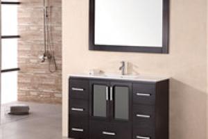 Matt black color wooden bathroom vanities-PR-BK116