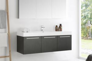 Modern Luxury Hotel Wall Mount Floating Cabinet Bathroom Vanity Cabinets with Sink-PR-BK124