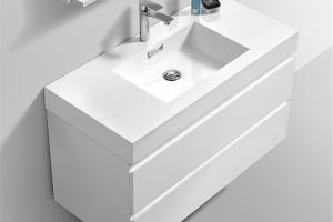 Luxury Hotel Wall Mount Floating Cabinet Bathroom Vanity Cabinets with Sink-PR-BK125