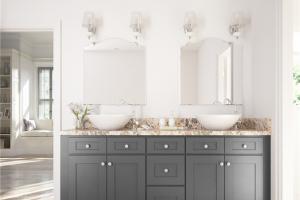 Modern Black Color Wall Mounted Bathroom Vanity Cabinet with Mirror and Shelf for bathroom--PR-BK139