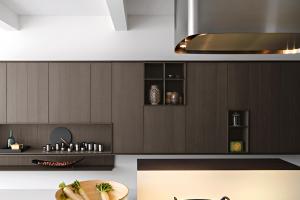 Melamine Wood Material Modular Kitchen Cabinets-PR-BK221