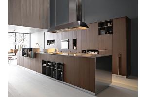 E1 Melamine Wood Material Modular Kitchen Cabinets-PR-BK219