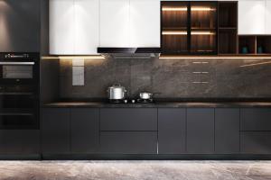 Modern modular designs melamine kitchen cabinet prm 0802-8