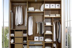 European style bedroom wardrobe with sliding door design 